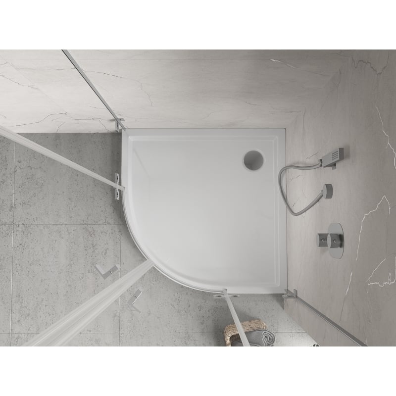 Mexen Flow+ poolümmargune dušialus 90 x 90 cm, valge läige - 46Q109090H
