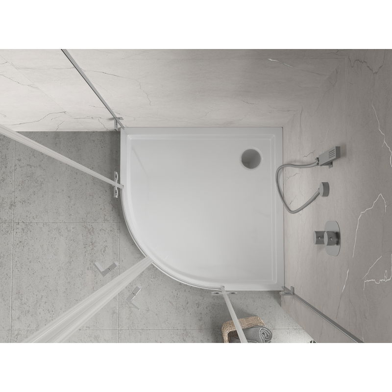 Mexen Flow+ receveur de douche semi-circulaire 90 x 90 cm, blanc brillant - 46Q109090H