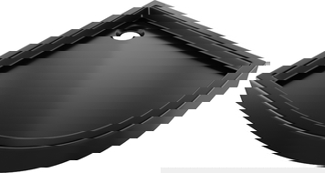 Mexen Flow+ piatto doccia semicircolare 80 x 80 cm, nero opaco - 46Q708080H