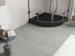 Bac à douche semi-circulaire Mexen Flow+ 80 x 80 cm, noir mat - 46Q708080H