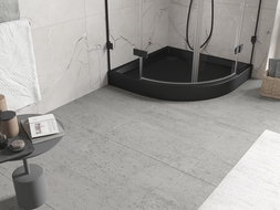 Mexen Flow+ receveur de douche demi-circulaire 80 x 80 cm, noir mat - 46Q708080H