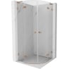 Mexen Lunar L dušikabiin poolringikujuline avanev 90 x 90 cm, läbipaistev, harjatud vask - 833L-090L-090P-65-00