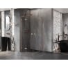 Mexen Lunar L semicircular hinged shower enclosure 100 x 100 cm, transparent, brushed copper - 833L-100L-100P-65-00