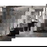 Mexen Lunar L douchecabine halfrond scharnierend 80 x 80 cm, transparant, geborsteld geweergrijs - 833L-080L-080P-66-00