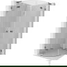 Mexen Lunar L Duschkabine halbrund, klappbar 100 x 100 cm, transparent, gebürstetes Gun Gray - 833L-100L-100P-66-00