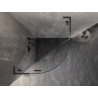 Mexen Lunar L kabina prysznicowa półokrągła uchylna 100 x 100 cm, transparent, gun gray szczotkowany - 833L-100L-100P-66-00