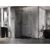 Mexen Lunar L semicircular shower enclosure hinged 90 x 90 cm, transparent, black - 833L-090L-090P-70-00