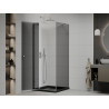 Mexen Roma avatav dušinurk 80 x 80 cm, grafiit, kroom + Flat alus, must - 854-080-080-01-40-4070