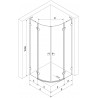 Mexen Lunar L kabina prysznicowa półokrągła uchylna lewa 100 x 90 cm, transparent, czarna - 833L-100L-090P-70-00