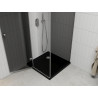 Mexen Roma draaibare douchecabine 90 x 90 cm, grafiet, chroom + Flat douchebak, zwart - 854-090-090-01-40-4070