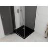 Mexen Roma pivot shower cabin 90 x 90 cm, graphite, chrome + Flat black shower tray - 854-090-090-01-40-4070