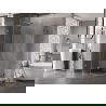 Mexen Lunar L Duschkabine halbrund schwenkbar links 90 x 80 cm, transparent, gebürstetes Nickel - 833L-090L-080P-97-00