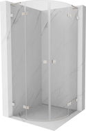 Mexen Lunar L polkrožna vrtljiva tuš kabina 90 x 90 cm, prozorna, brušen nikelj - 833L-090L-090P-97-00