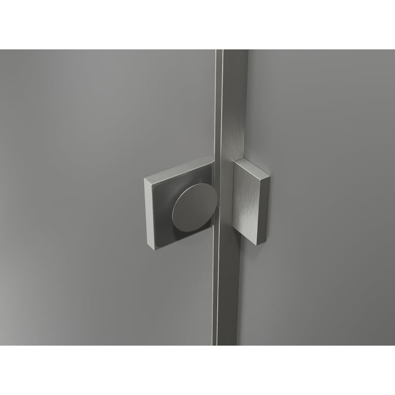 Mexen Lunar L polukružna tuš kabina s nagibnim vratima lijeva 100 x 90 cm, prozirna, brušeni nikal - 833L-100L-090P-97-00