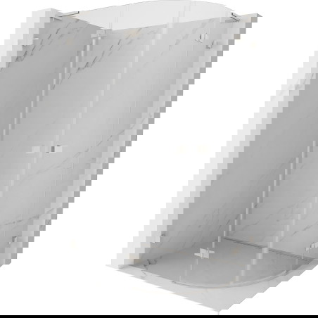 Mexen Lunar L polkrožna prha leva 100 x 90 cm, prozorna, brušen nikelj - 833L-100L-090P-97-00