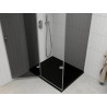 Mexen Roma shower enclosure swing 100 x 80 cm, graphite, chrome + Flat shower tray, black - 854-100-080-01-40-4070