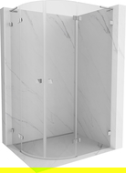 Cabine de douche demi-circulaire Mexen Lunar L droite 90 x 80 cm, transparent, chromé - 833L-090P-080L-01-00