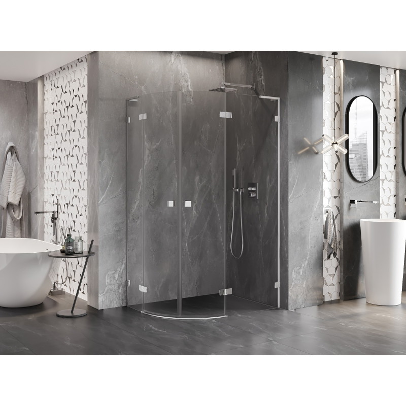 Mexen Lunar L tuš kabina polukružna nagibna desna 100 x 90 cm, prozirna, krom - 833L-100P-090L-01-00