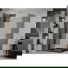 Mexen Roma draaideur douchecabine 120 x 90 cm, grafiet, chroom + Flat douchebak, zwart - 854-120-090-01-40-4070