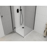 Mexen Roma odprtna tuš kabina 70 x 70 cm, prosojna, črna + Flat pladenj, bela - 854-070-070-70-00-4010B