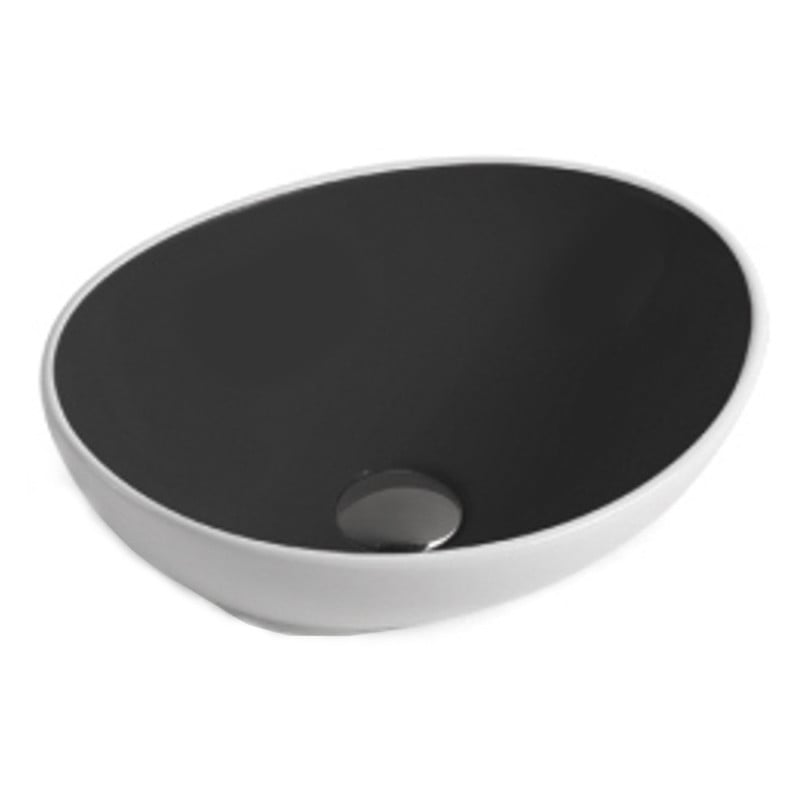 Mexen Elza opzetwastafel 40 x 33 cm, wit/zwart - 21014077