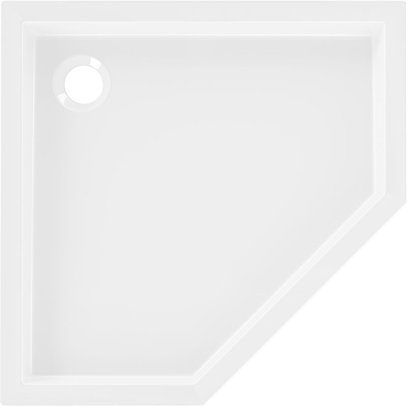 Mexen Flow+ piatto doccia pentagonale 80 x 80 cm, bianco lucido - 46P108080H