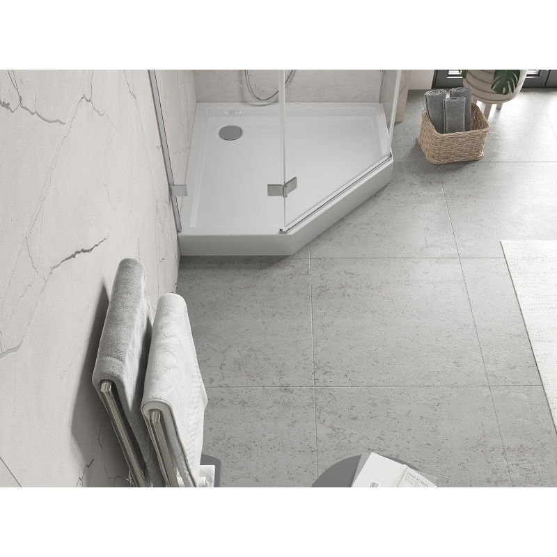 Mexen Flow+ femkantig duschbricka 80 x 80 cm, vit glans - 46P108080H