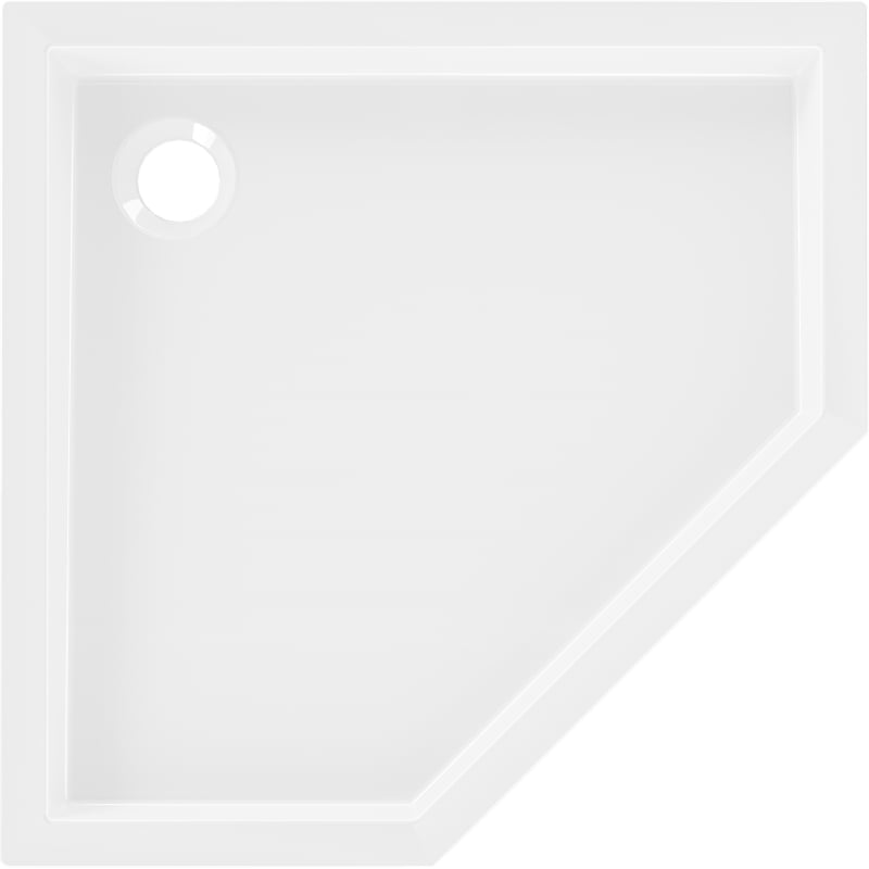 Mexen Flow+ pentagonal shower tray 90 x 90 cm, white gloss - 46P109090H