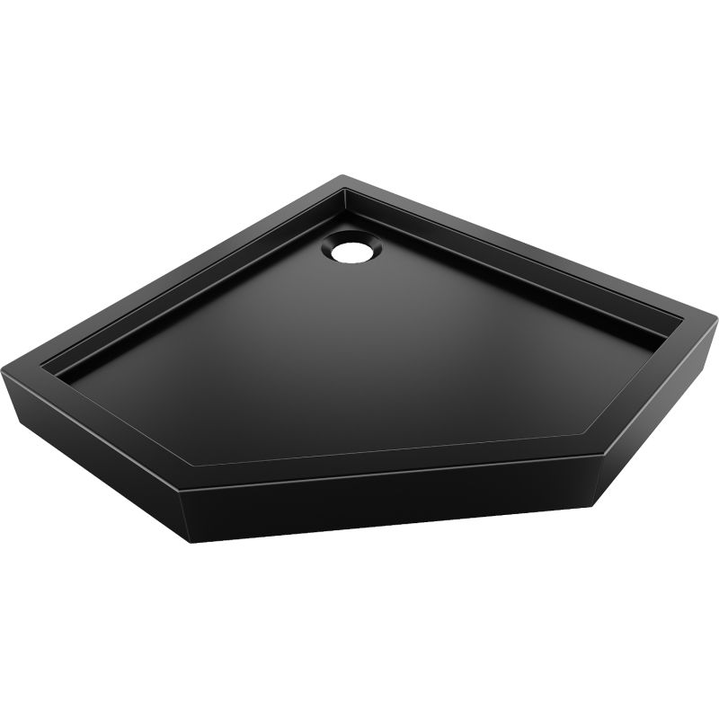 Mexen Flow+ receveur de douche pentagonal 80 x 80 cm, noir mat - 46P708080H