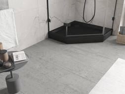 Mexen Flow+ pentagonal shower tray 80 x 80 cm, black matt - 46P708080H