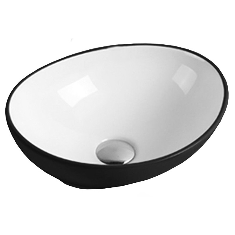 Mexen Elza lavabo de encimera 40 x 33 cm, blanco/negro - 21014075