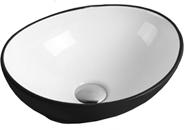 Mexen Elza Opbau-Waschbecken 40 x 33 cm, wäiss/schwaarz - 21014075