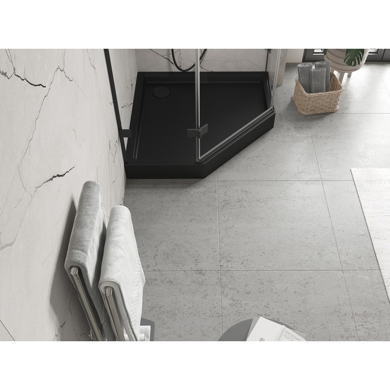 Mexen Flow+ brodzik pięciokątny 90 x 90 cm, czarny mat - 46P709090H