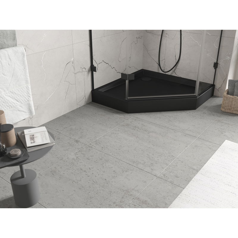 Mexen Flow+ receveur pentagonal 100 x 100 cm, noir mat - 46P701010H