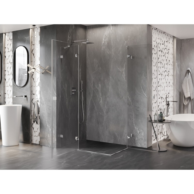 Mexen Lunar Duo levo krilo za tuš kabino 85 x 70 cm, prozorno, krom - 834-085L-070P-01-00