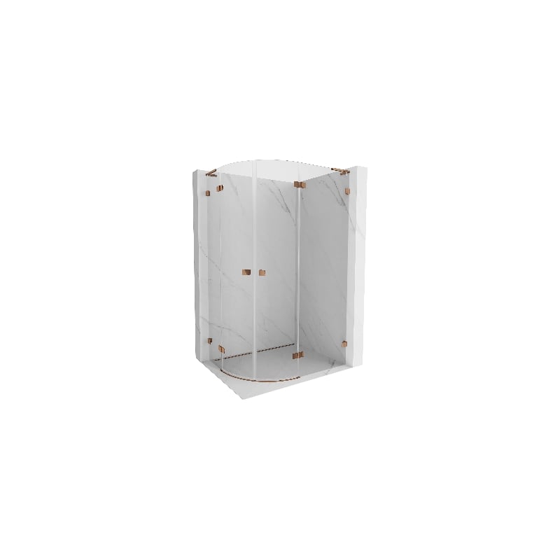 Mexen Lunar L semi-circular shower enclosure right swing 100 x 90 cm, transparent, rose gold - 833L-100P-090L-60-00