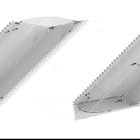 Mexen Lunar L cabine de duche semicircular com porta direita 100 x 90 cm, transparente, ouro rosa - 833L-100P-090L-60-00