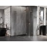 Mexen Lunar L cabine de douche semi-circulaire pivotante droite 80 x 70 cm, transparent, cuivre brossé - 833L-080P-070L-65-00