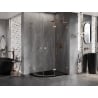 Mexen Lunar L cabine de douche semi-circulaire pivotante droite 80 x 70 cm, transparent, cuivre brossé - 833L-080P-070L-65-00
