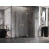 Mexen Lunar L cabine de douche semi-circulaire pivotante droite 90 x 70 cm, transparent, cuivre brossé - 833L-090P-070L-65-00