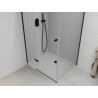 Mexen Roma pivot shower cabin 80 x 70 cm, transparent, black + Flat shower tray, white - 854-080-070-70-00-4010B