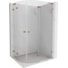 Mexen Lunar L cabine de douche semi-circulaire pivotante droite 90 x 80 cm, transparent, cuivre brossé - 833L-090P-080L-65-00
