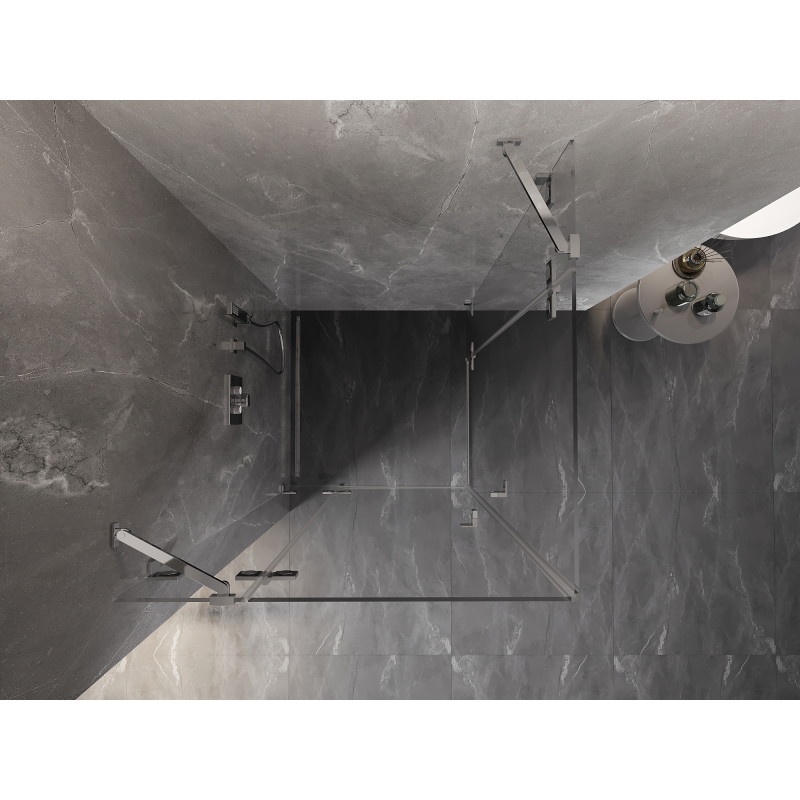 Mexen Lunar Duo hinged dušikabiin 100 x 100 cm, läbipaistev, kroom - 834-100L-100P-01-00