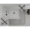 Mexen Roma pivot shower cabin 80 x 70 cm, transparent, black + Flat shower tray, white - 854-080-070-70-00-4010B