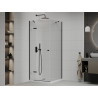Mexen Roma hinged shower cabin 80 x 80 cm, transparent, black + Flat shower tray, white - 854-080-080-70-00-4010B