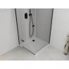 Mexen Roma cabina de ducha abatible 80 x 80 cm, transparente, negra + plato Flat, blanco - 854-080-080-70-00-4010B