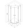 Mexen Lunar L polukružna tuš kabina s preklopnim vratima desna 100 x 90 cm, prozirna, gun metal - 833L-100P-090L-95-00