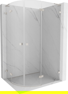 Mexen Lunar L cabine de douche semi-circulaire pivotante droite 80 x 70 cm, transparent, nickel brossé - 833L-080P-070L-97-00