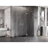 Mexen Lunar L cabine de douche arrondie pivotante droite 100 x 70 cm, transparent, nickel brossé - 833L-100P-070L-97-00