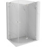 Mexen Lunar L polukružna tuš kabina s preklopnim vratima desna 100 x 90 cm, prozirna, brušeni nikal - 833L-100P-090L-97-00